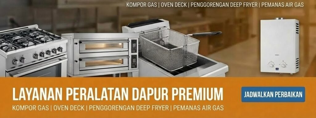 Service kompor gas, Service oven deck, service deep fryer, service water heater gas